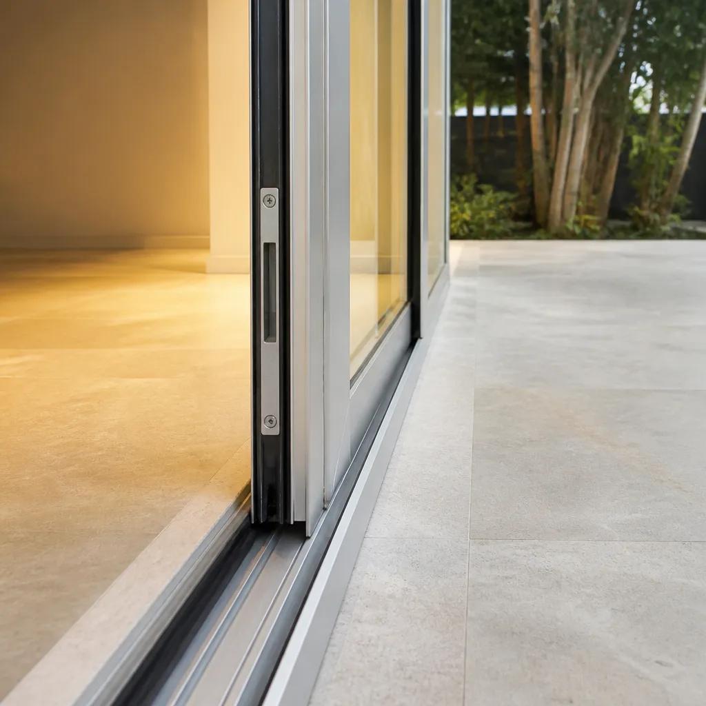 Modern aluminum sliding patio door system with professional installation in Hollywood, FL